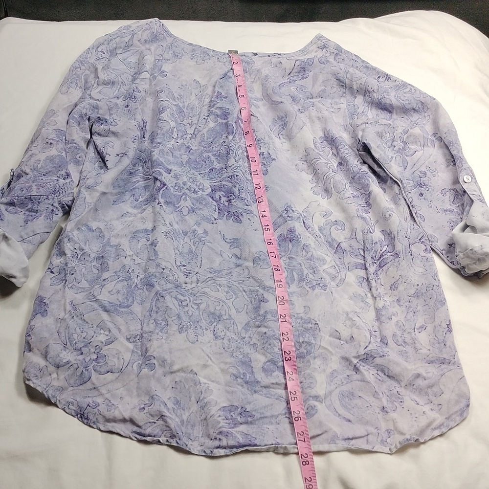 Soft Surroundings Light/Medium Purple Floral Blouse Size Large - Picture 11 of 12